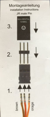Konektor serva JR - samec - Kliknutm na obrzek zavete