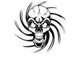 Evil Skull Samolepka 15cm x 10cm ern - Kliknutm na obrzek zavete