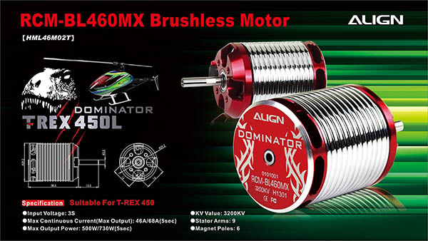 460MX Brushless Motor Dominator (3200KV) HML46M02 - Kliknutm na obrzek zavete