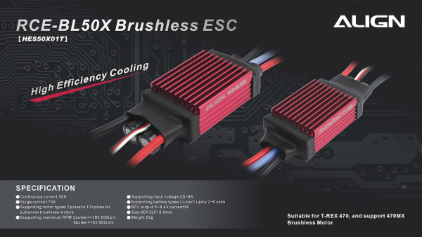 Regultor RCE-BL50X Brushless ESC HES50X01 - Kliknutm na obrzek zavete