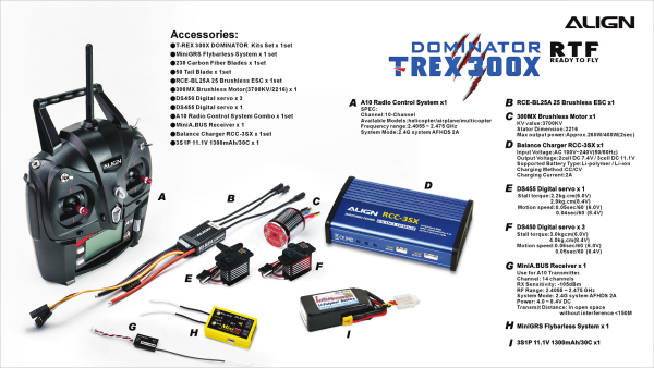 T-REX 300X RTF RH30E01XW - Kliknutm na obrzek zavete