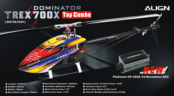 T-REX 700X Dominator Top Combo RH70E35A-C - Kliknutm na obrzek zavete