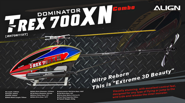 T-REX 700XN Dominator Combo RH70N11XW - Kliknutm na obrzek zavete